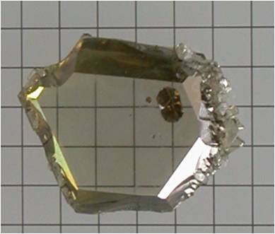 Photograph of a gallium nitride monocrystal specimen