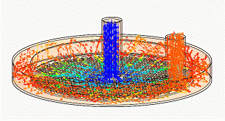 Computational fluid dynamics simulation of temperature-contoured flow trajectories inside a water-cooled copper cold plate